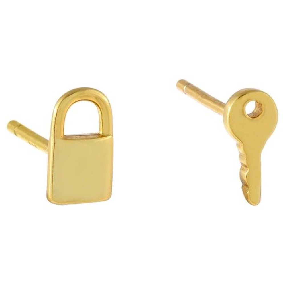 NIB Adina's Jewels - Lock x Key Stud Earrings